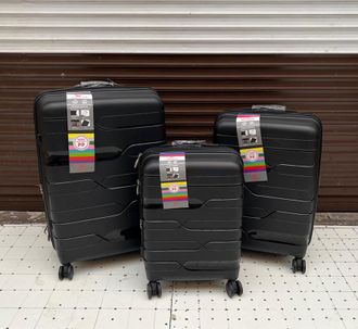 Комплект из 3х чемоданов Impreza Lyner Полипропилен S,M,L Черный