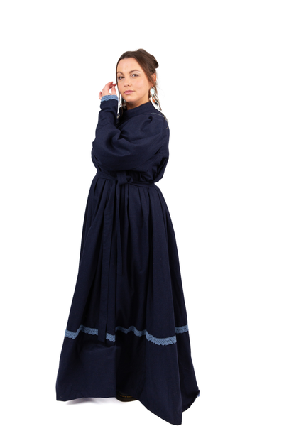 Платье в русском стиле "Поморское" шерстяное