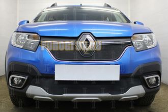 Защита радиатора Renault Logan Stepway 2018- / Renault Sandero Stepway 2018- black низ