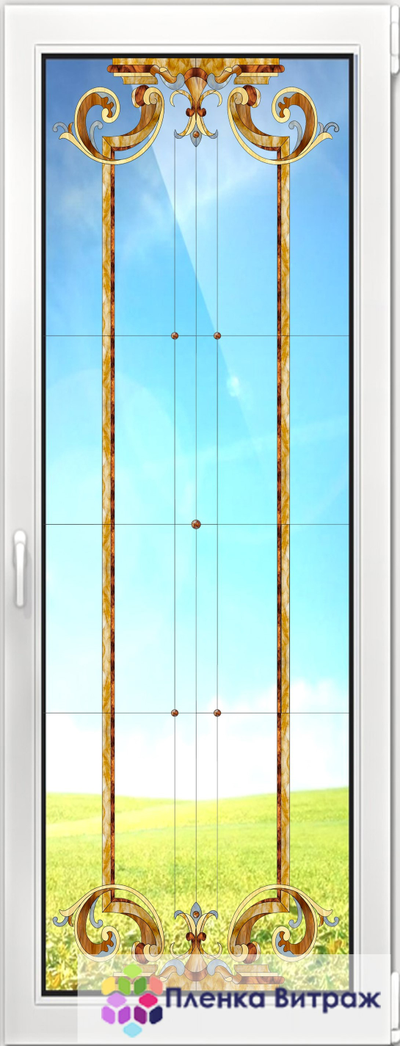 Витражная пленка, витражная пленка самоклеющаяся, пленочный витраж с классическим рисунком