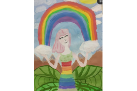 Тема: "Человек стихия. Противоположенный и родственные цвета". 
Живопись