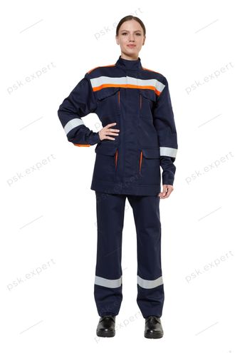 Костюм защитный от электродуги женский летний легкий &quot;СП011-ЛII&quot; цвет синий/оранжевый