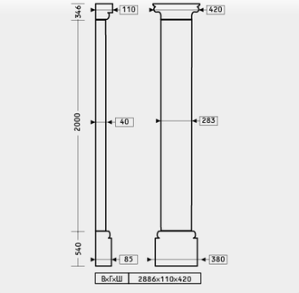 Пилястра 1.20.302 - 270 мм