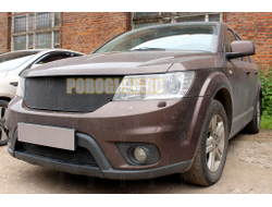 Защита радиатора для Fiat Freemont 2013-2016 black верх PREMIUM (устанавливается вместо штатной)