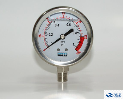 Радиальный манометр жидконаполненный 150, 300, 400 PSI