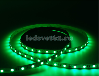 Светодиодная лента 12v-60led-14.4w-IP20 green SMD5050