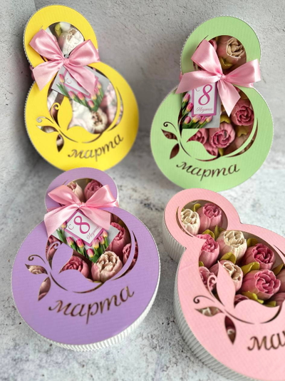 Коробочки 8 марта с зефиром