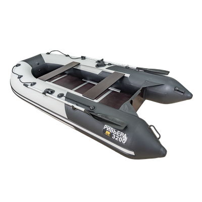 Моторная лодка Ривьера Компакт 3200 СК светло-серый/черный комби