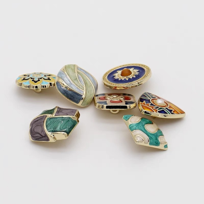 Металические декоративные пуговицы , 18 мм. 50 шт. РК-00016, Цвет: зеленый/серый