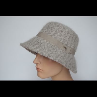 Фетровая бежевая шляпа с вязаной отделкой Vizio Италия 7083 PL