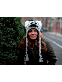 Шапка вязаная Котяра