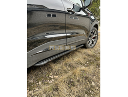 Пороги алюминиевые "Slim Line Black" 1500 мм ТСС для Chery Tiggo 7 PRO MAX 2025-