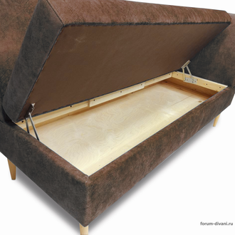 Кухонный ДИВАН "ФОРУМ-8Б" с боковой спинкой, Коричневый правый