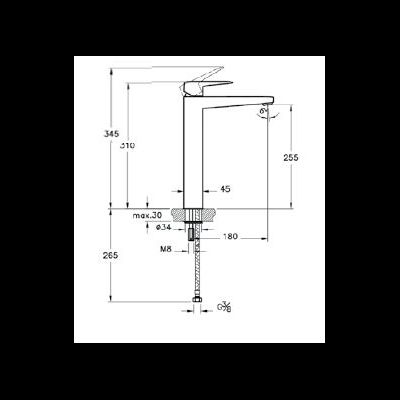 Смеситель для раковины-чаши, черный матовый, VitrA Root Square, A4273336EXP
