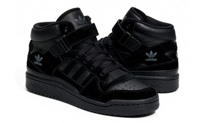 Кроссовки Adidas Forum High Black зимние