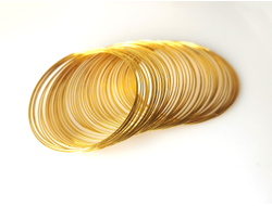 МЕМОРИ ПРОВОЛОКА / ПРОВОЛОКА С ПАМЯТЬЮ ДЛЯ БРАСЛЕТОВ (толщина 0,6мм) 5,5-6см - ЗОЛОТО - 10 ВИТКОВ