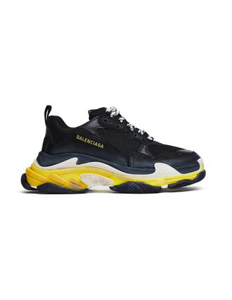 Кроссовки Balenciaga Triple S (Баленсиага) черно-желтые купить в Москве