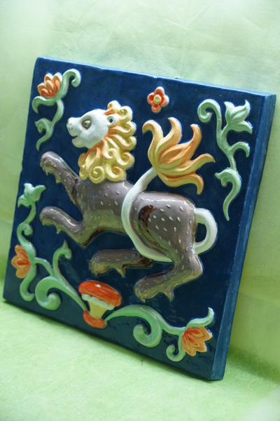 Лев "Орнаменталь" (фасадный изразец)