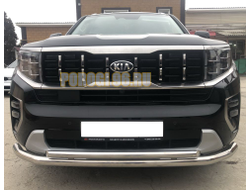 Защита переднего бампера двойная d60/42 для для Kia Mohave (2021-...)