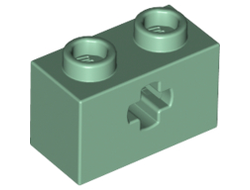 Technic, Brick 1 x 2 with Axle Hole, Sand Green (32064 / 6250172)