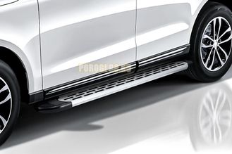 Пороги алюминиевые "Premium Silver" 1700 серебристые Slitkoff для Honda CR-V (2017-)