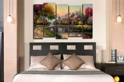 Модульная картина "Сказочный домик в лесу"