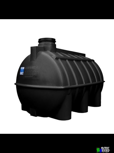 Емкость 2000 литров горизонтальная черная