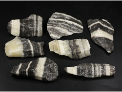 Кальцит полосатый (Зебра), необработанный, дикий образец в ассортименте, Китай (45-55 мм, 20-25 г) №37894