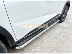 Пороги с накладным листом Папа Тюнинг d53 для HAVAL F7 2024-