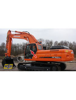 Стекло дверное верхнее на Doosan DX190LCA, Doosan DX225LCA, Doosan DX300LCA