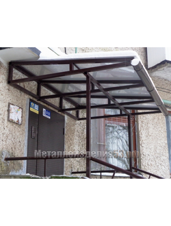 Металлический козырек-навес односкатный на опорах (артикул МКС19)