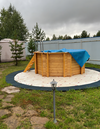 Деревянный каркасный бассейн "Ханхой" 250 х 250 х 145 см Кристалл