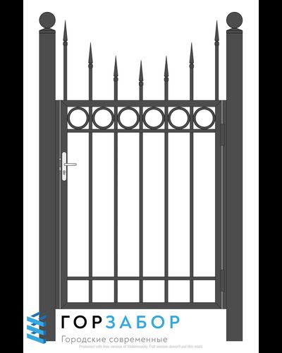 Заказать на заводе калитку металлическую с элементами ковки KSZ15-25 недорого