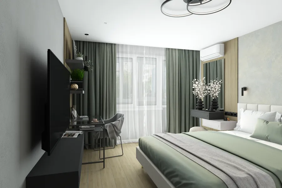 Ул. Фадеева. 3-х комнатная квартира 80 м.кв. Спальня