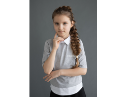 В-2100 Блуза-обманка для девочки  3/4 рукав