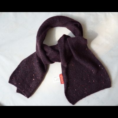 Сливовый вязаный итальянский женский шарф Визио Vizio