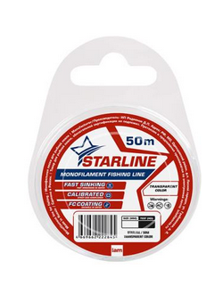 Леска STARLINE монофильная  50м d-0,091мм, прозрачная