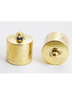 Колпачки- концевики ,  золото желтое , 10х14 мм