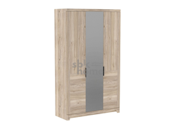 Подростковая ЮТА - Шкаф 3-х дверный с 2-мя глухими и 1-й зеркальной дверями