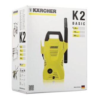 Минимойка KARCHER (КЕРХЕР) K 2 Basic, мощность 1,4 кВт, давление 110 бар, шланг 3 м, 1.673-000.0, 1.673-159.0