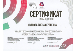 Финалист Всероссийского конкурса профессионального мастерства вожатых "Лига вожатых-2021"