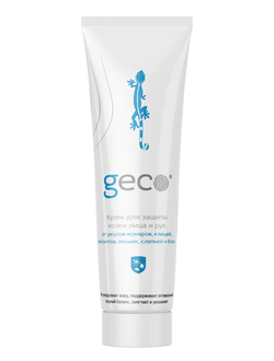Крем для защиты кожи лица и рук от укусов комаров, клещей, москитов, мошек, слепней и блох «GECO»