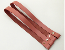 Ручки для сумки кожаные 60 см на винтах пара цвет пудра  (розовый)