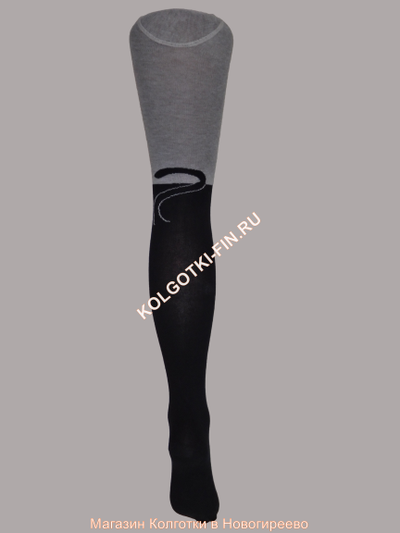 Колготки детские RuSocks ДК - 743 - светло-серый / черный