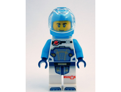 Astronaut - Male, White Spacesuit with Dark Azure Arms, Dark Azure Helmet, Trans-Clear Visor, Dark Azure Jet Pack, Smirk, n/a (cty1697)
