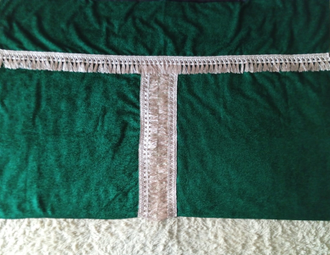 Шторы в кабину для трактора Кировец, зеленые (БАРХАТ)