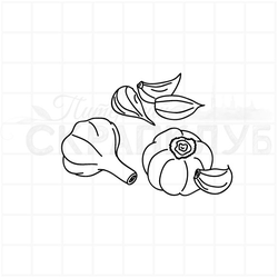 Штамп для скрапбукинга головка чеснока и дольки
