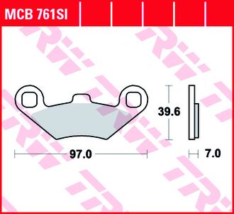 Тормозные колодки передние/задние TRW MCB761SI (FA159) для квадроциклов Polaris SPORTSMAN 300/400/500/600/700/800, RANGER RZR 800//Stels Guepard 800 (2203452)