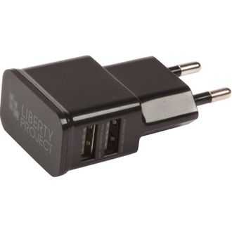 Зарядное устройство сетевое, 2 USB, LP, черный, 0L-00030218