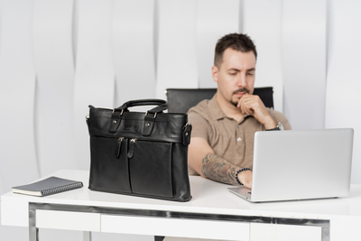 Кожаная мужская сумка Talponera black (арт. 5019-01)